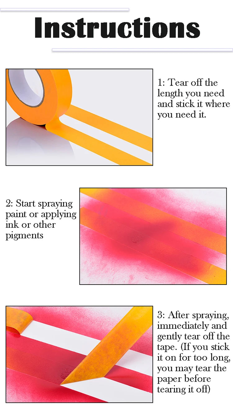 yellow Adhesive Masking Tape | Textured Paper for Car Paint & Decorationting Model Tool