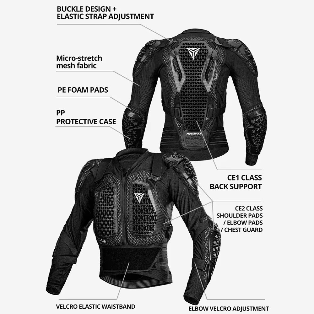 Motorcycle Jacket Men Women Armor Jacket Motocross Racing Body Protective Gear CE Certified Riding Protection