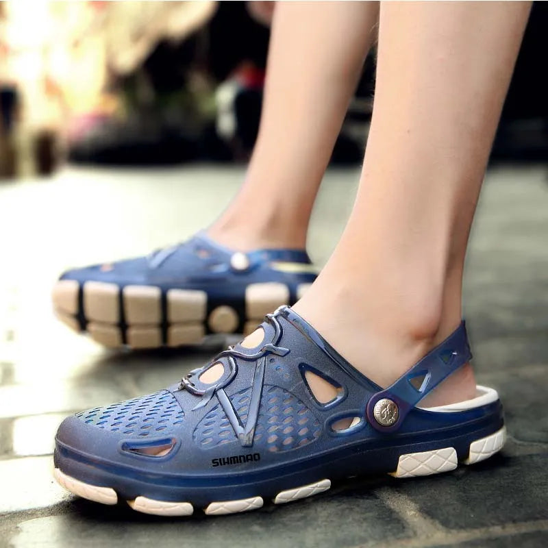 2026 Men's Summer Outdoor Sandals Anti-Skid Thick Soled Fishing Shoes - Lightweight Casual Beach Water Shoes - Durable Breathable Garden Clogs & Home Slippers