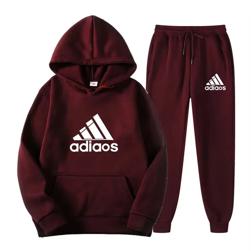 Autumn-Winter Warmth-Enhanced Comfortable Leisure Fitness Sports Set: Two-piece set including hooded sports shirt and joggi