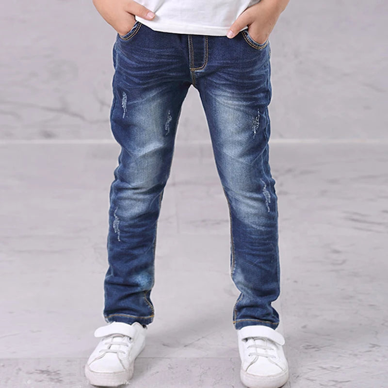 IENENS Boys' Slim Fit Straight Leg Jeans - Kids Denim Pants, Ages 5-13 Years