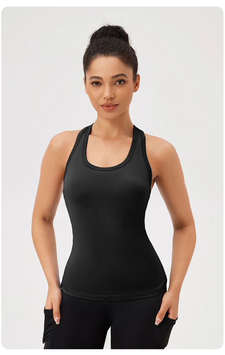 Women’s Sleeveless Yoga Tank Top - Breathable Gym Sport Shirt for Running