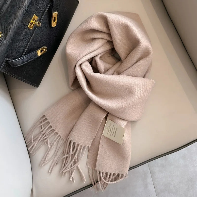 Winter Narrow Scarf 28 Color 100% Wool Scarf Hot Selling Solid Color Scarf Men's and Women's Universal Warm and Cold proof Scarf - trendingshoping.com