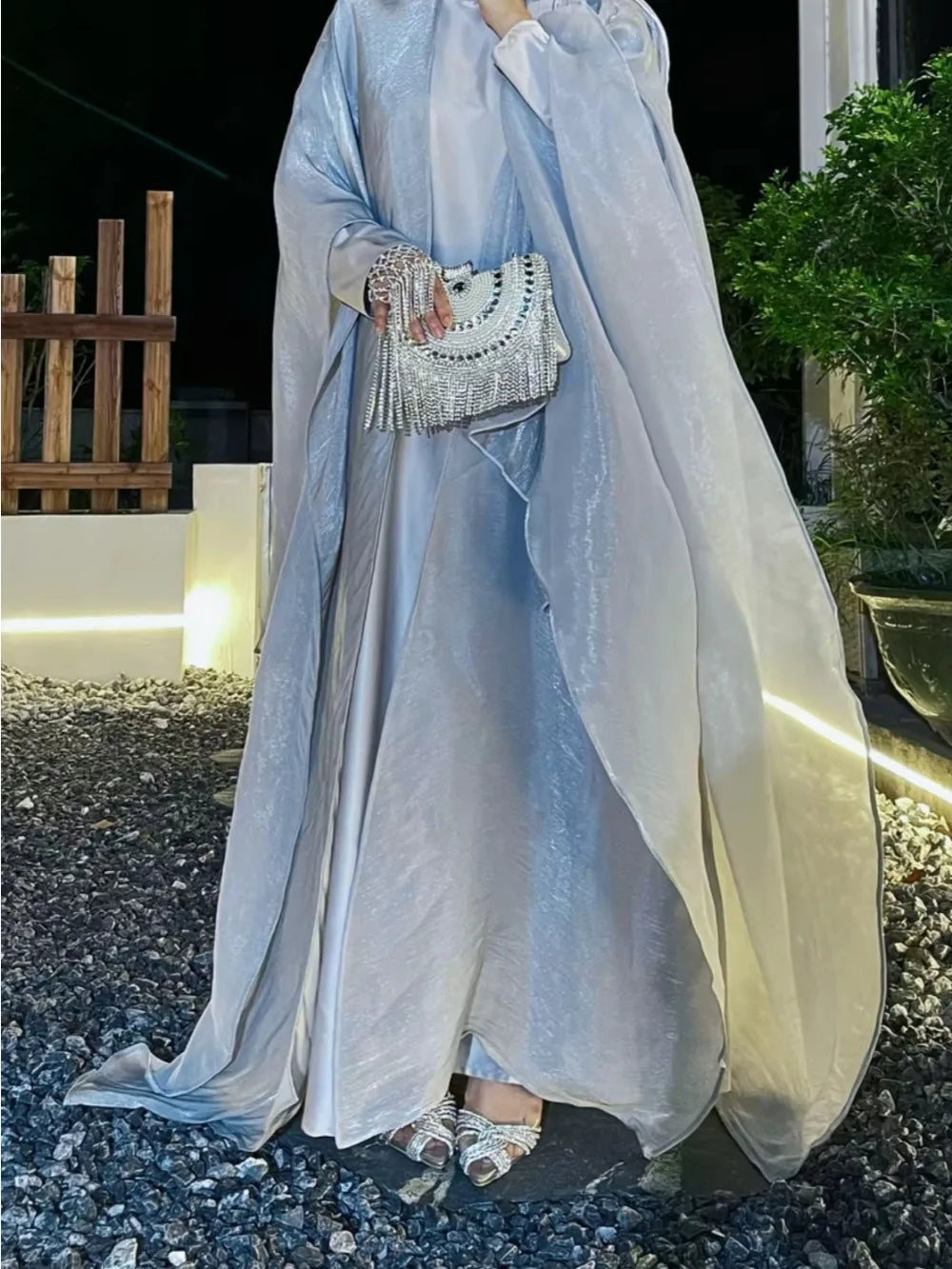Eid Ramadan Muslim Women Modest Dress 2 Piece Set Arab Open Abayas Vestidos Saudi Cardigan Robe Dubai Morocco Dresses Jalabiya - trendingshoping.com