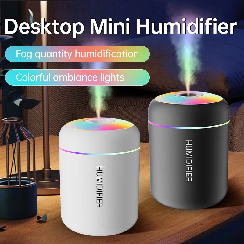 180ML Mini Air Humidifier USB Electric Aroma Diffuser Essential Oil Purifier Aromatherapy Mist Maker Lights For Car Home Bedroom - trendingshoping.com