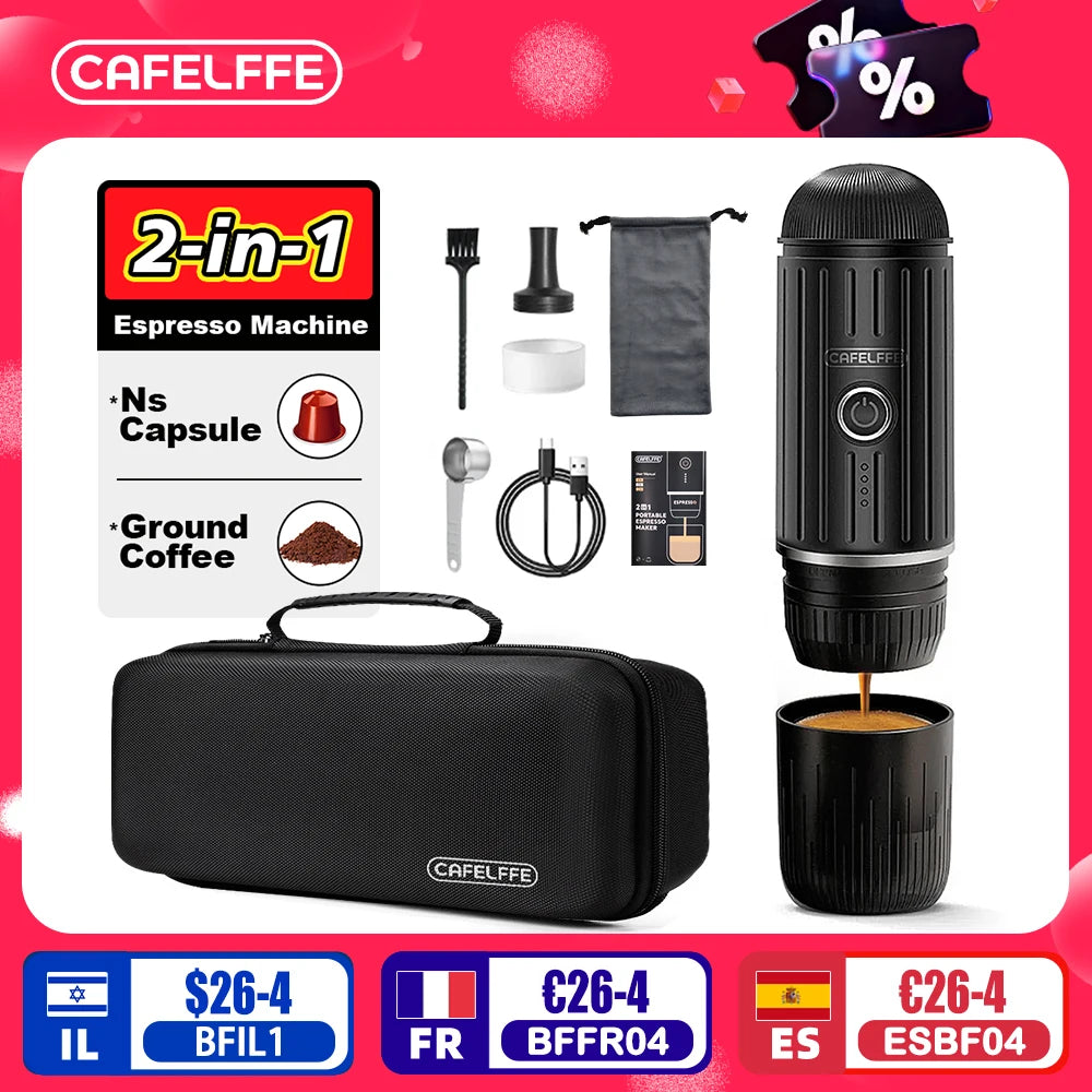 Cafelffe Outdoor Combination Wireless Electric portable espresso machine, Coffee Gift Giving Camping hiking Travel bag cafetera