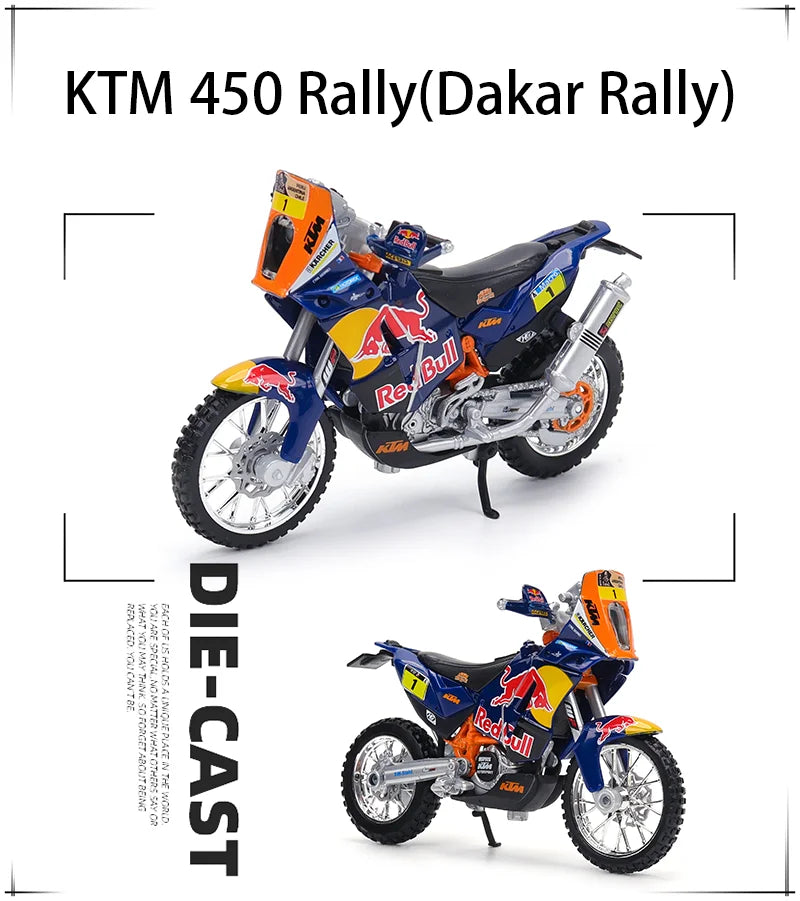 Bburago 1 18 Scale Red Bull KTM 450 Rally 2018 Alloy Die Cast Motorcycle Model Licensed Collectible