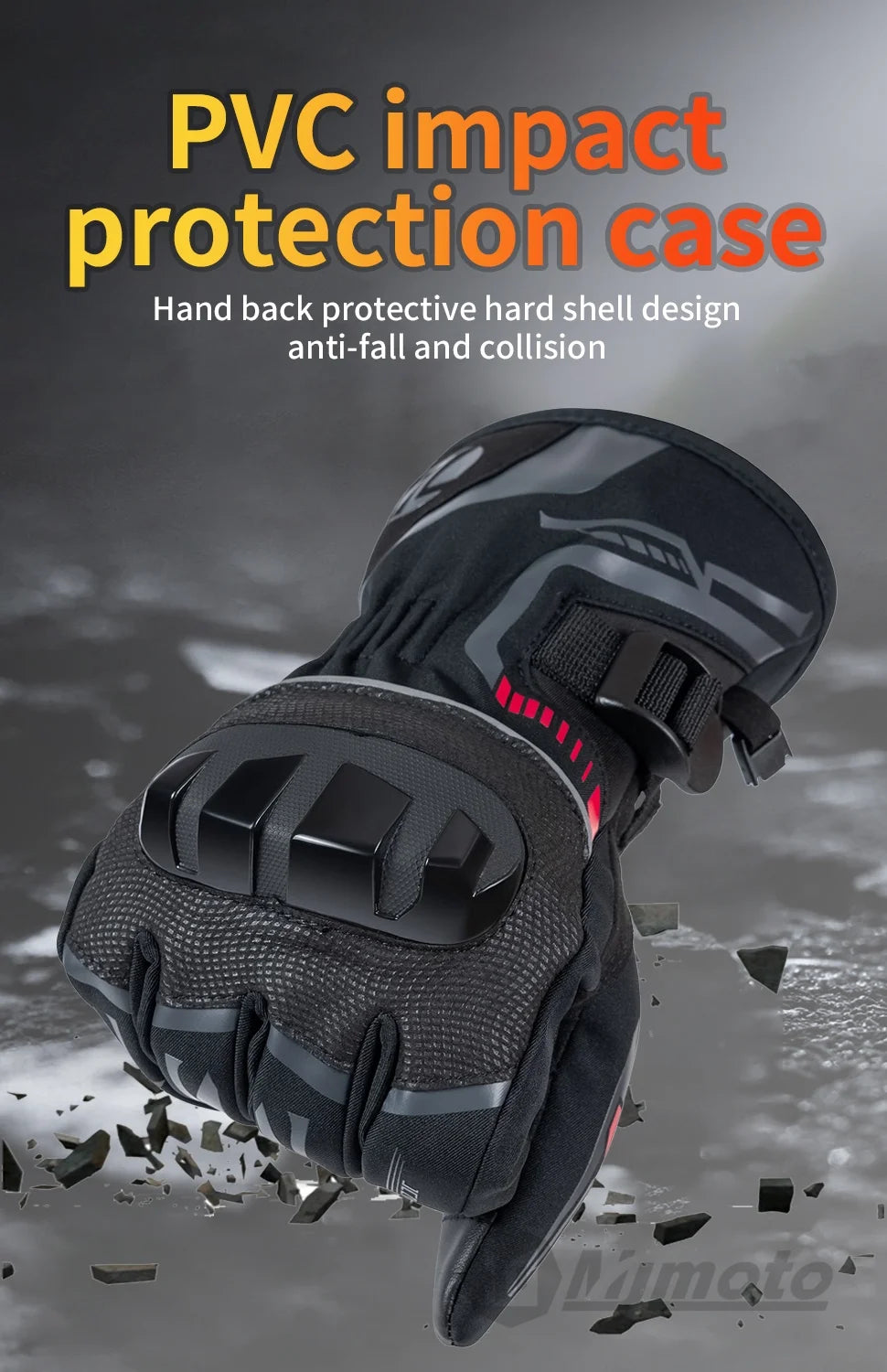 JCAA-Durable Motorcycle Riding Gloves for Men Women,Waterproof,Touchscreen,Anti-Slip,Anti-Fall,Protective,Bike,Moto,Warm Winter