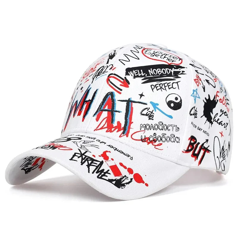 Men's & Women's Korea Graffiti Hip Hop Cap - Trendy Hipster Baseball Hat for Casual Streetwear