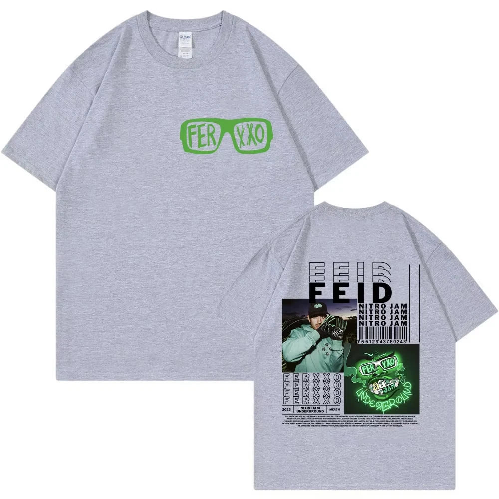Rapper Feid Ferxxo Music Album T Shirts Men Women Hip Hop Fashion Retro Harajuku T-Shirt Oversized Cotton Gothic Tees Streetwear