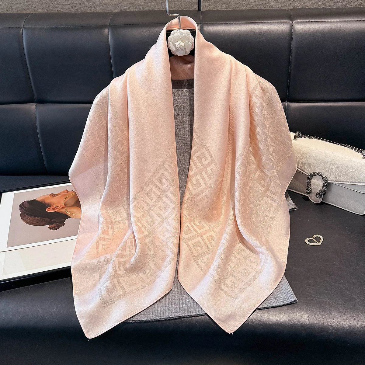 2025 Latest Spring and Autumn Women's Fashion Hijab Silky Muslim Square Sun Protection Shawl Luxury Brand Soft Female Scarf