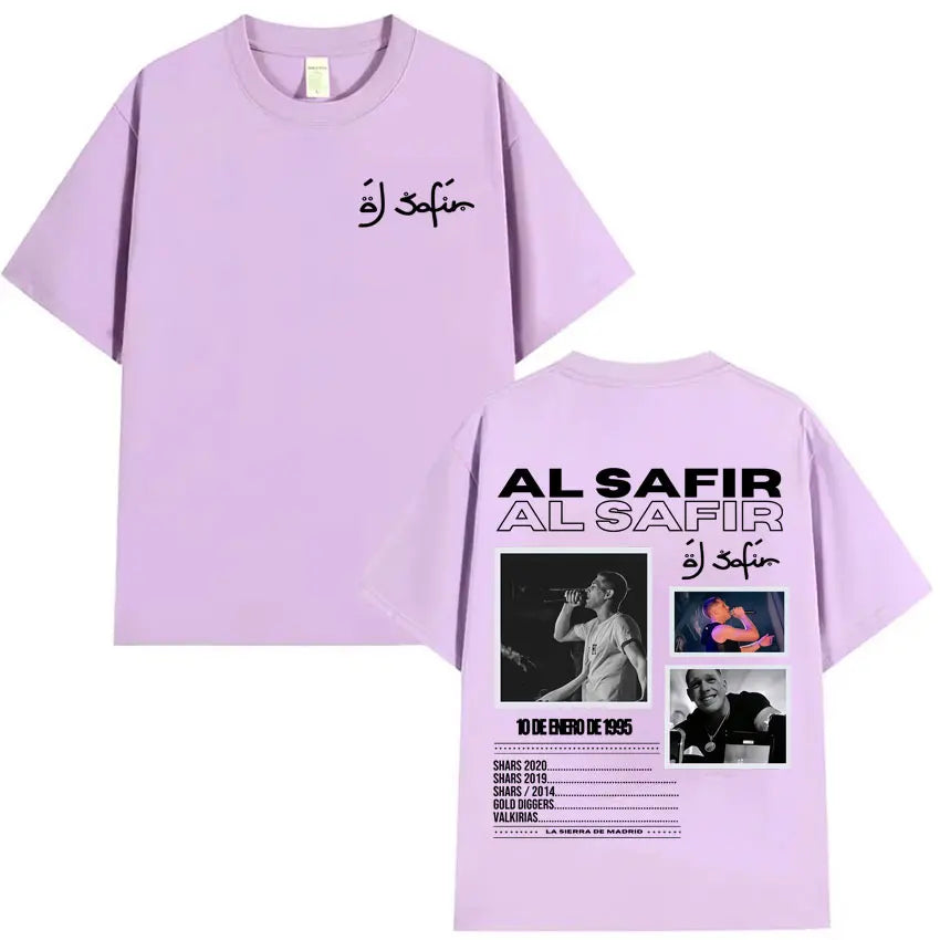 Rapper Al Safir Tour Graphics Hip Hop Tshrit Mens Harajuku Clothing Oversized Tide T-shirts Gothic Casual Y2K T Shirt Streetwear