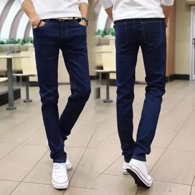 Men's Slim Fit Stretch Skinny Jeans - High Quality Black & White Denim Pants