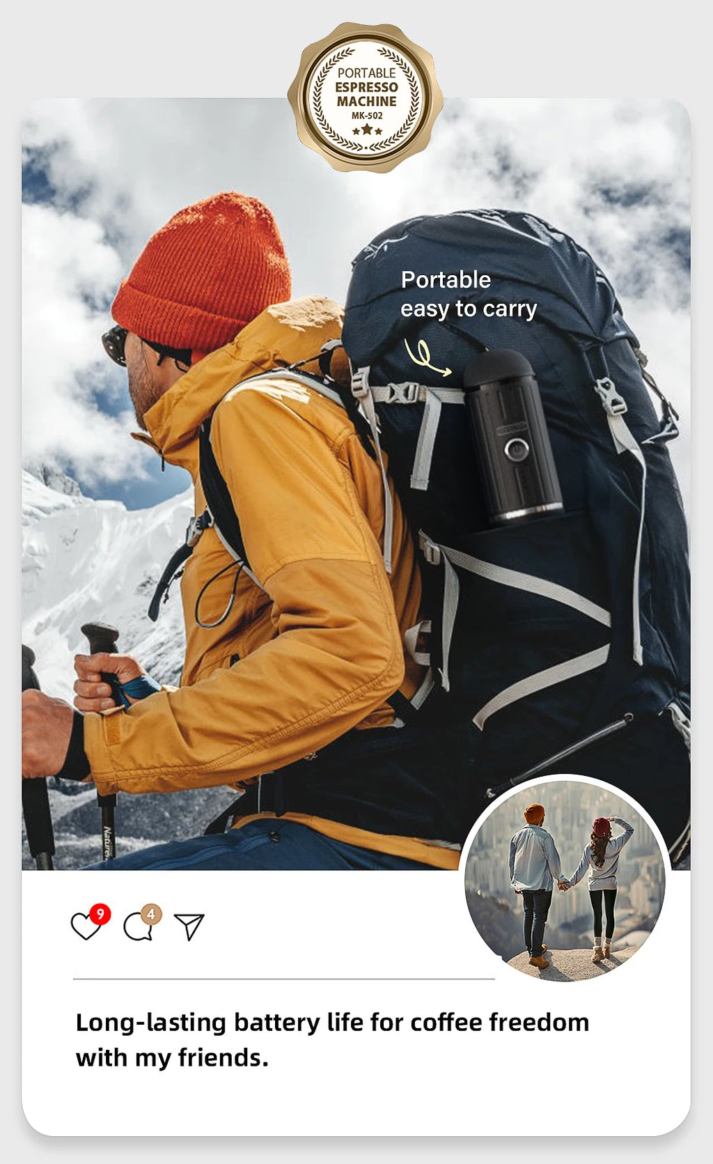 Cafelffe Outdoor Combination Wireless Electric portable espresso machine, Coffee Gift Giving Camping hiking Travel bag cafetera