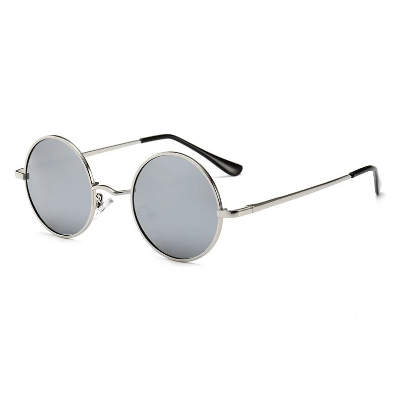Retro Round Polarized Sunglasses Men Women Alloy Metal Frame UV400