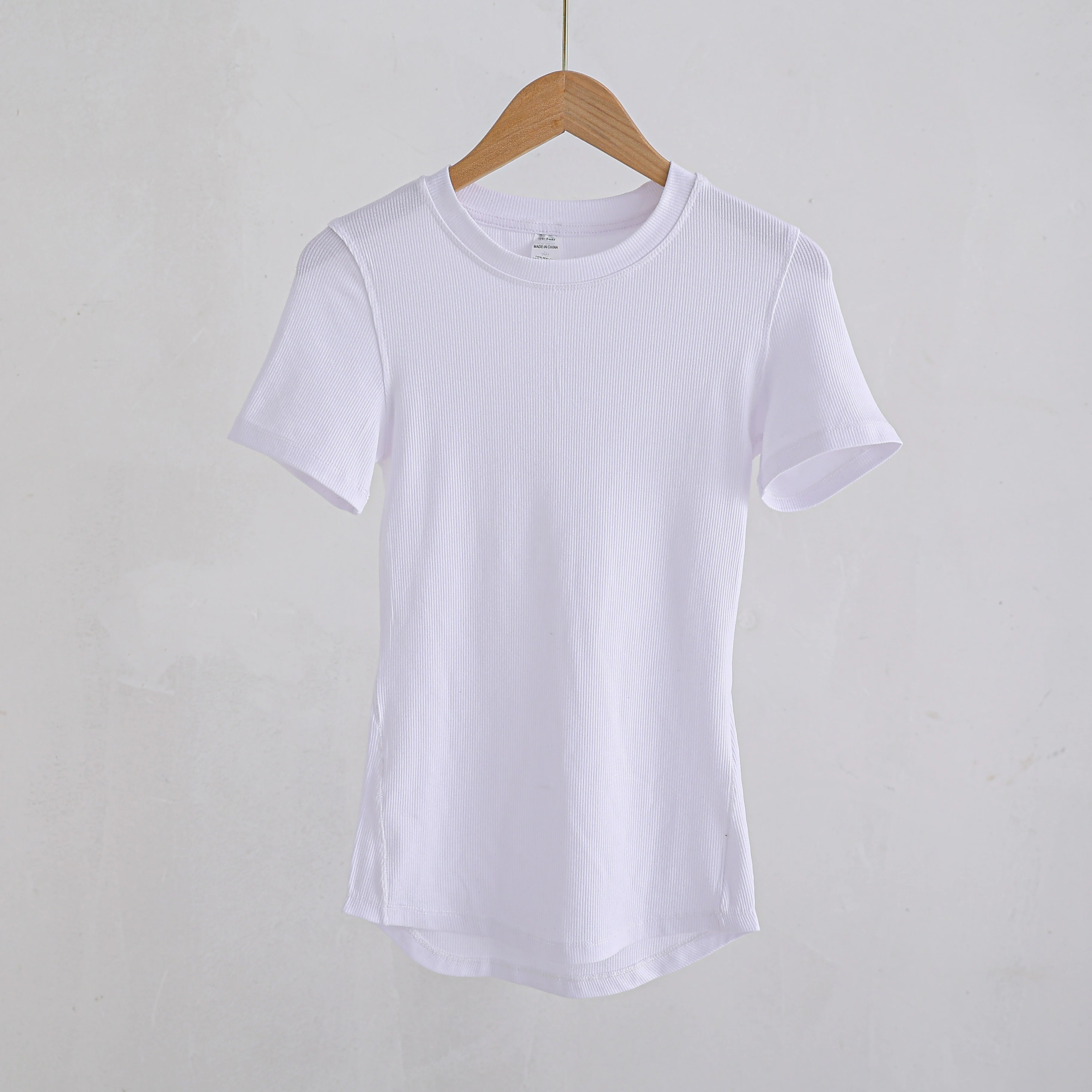 Women’s Slim-Fit Yoga T-Shirt - Short Sleeve Seamless Top for Pilates & Gym