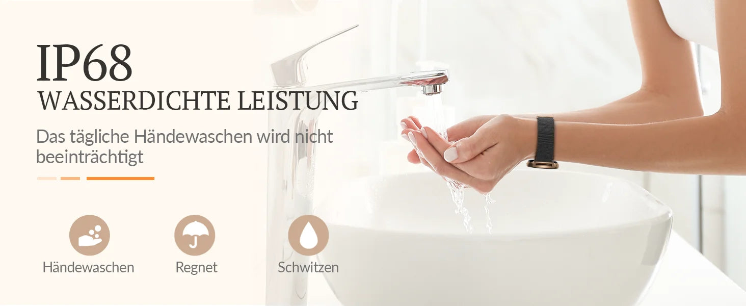 Smart Watch for Women – Always-On Display, IP67 Waterproof, Fitness Tracker with Sleep & Menstrual Cycle Monitoring – Black Gold