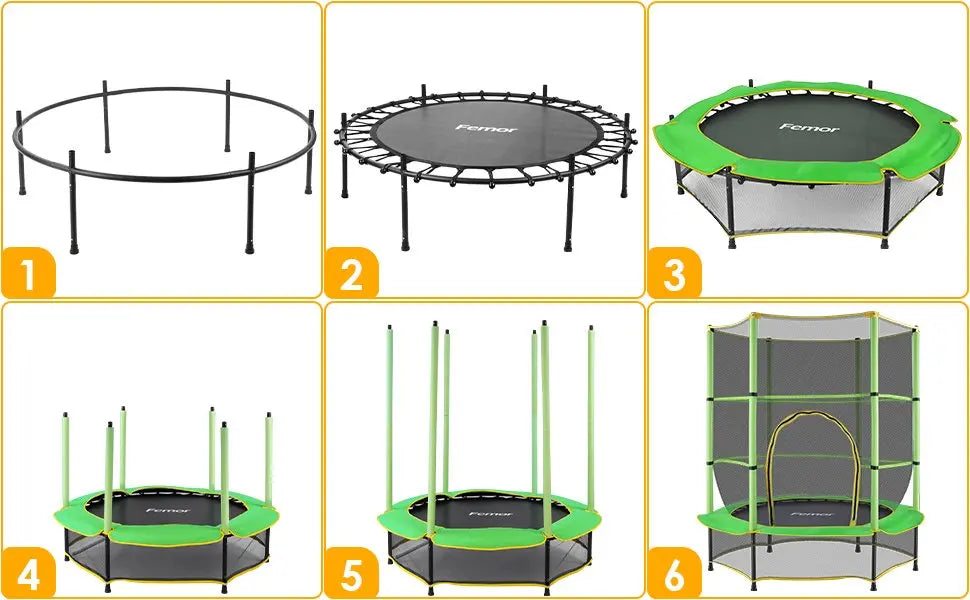 Trampoline for Children, Ø 140cm Mini Toddler Trampoline with Safety Net,Built-in Zipper, Round Trampoline Indoor and Outdoor - trendingshoping.com
