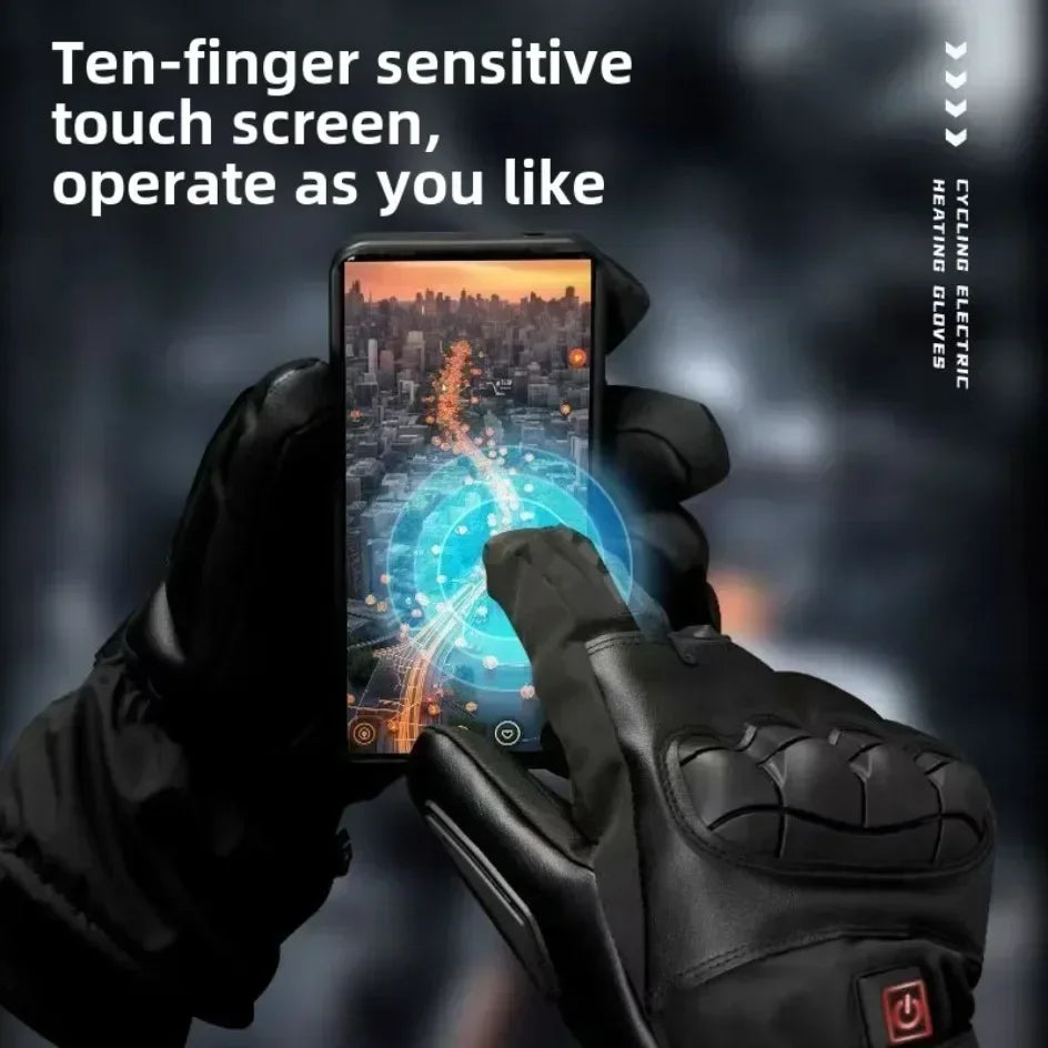 Rechargeable Heated Motorcycle Gloves Men Warm Tactical Cycling Gloves