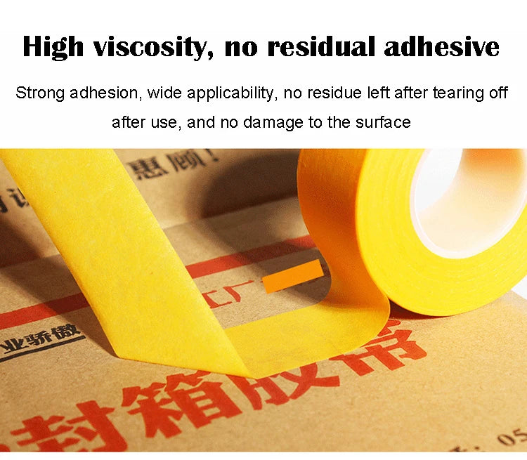yellow Adhesive Masking Tape | Textured Paper for Car Paint & Decorationting Model Tool