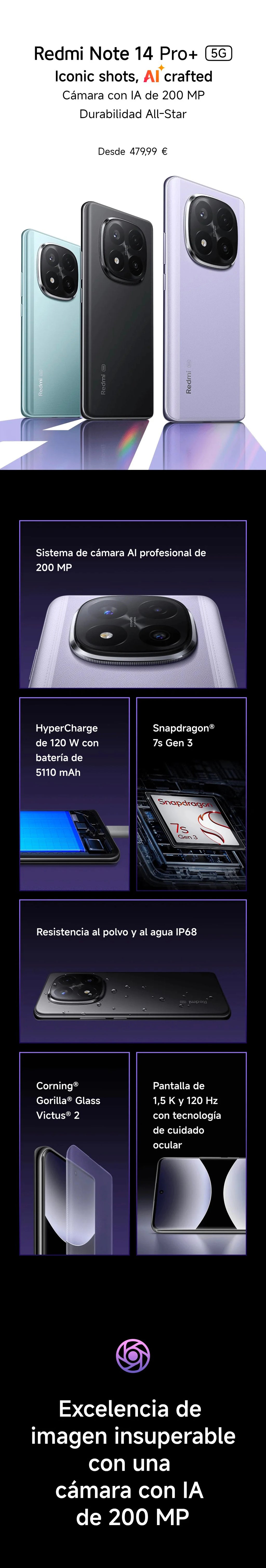 Xiaomi Redmi Note 14 Pro Plus 5G European Version 256GB/512GB Snapdragon® 7s Gen 3  AMOLED Display 6.67" 120Hz 200MP OIS Main Camera 120W Charging, 5110mAh Battery, IP68, NFC - trendingshoping.com