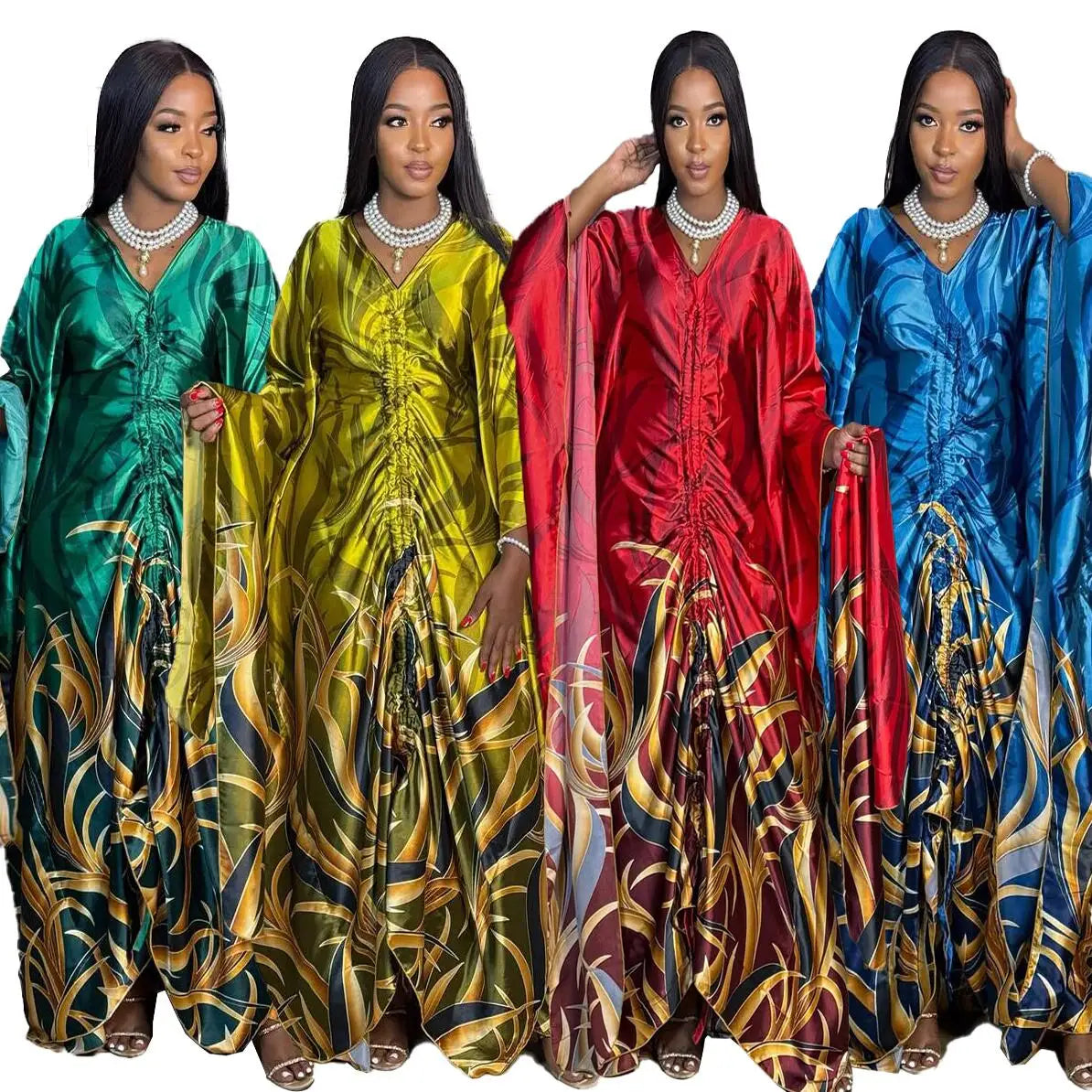 2025 Fashion African Dress for Women – Printed Fabric, Loose Fit with Belt, New Stylish  Dresses