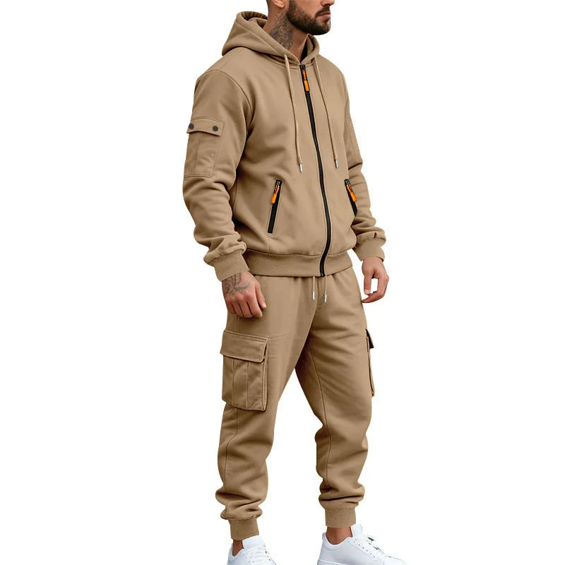 Men’s Winter Heavy Fleece Zip-Up Hoodie – Warm Casual Sportswear