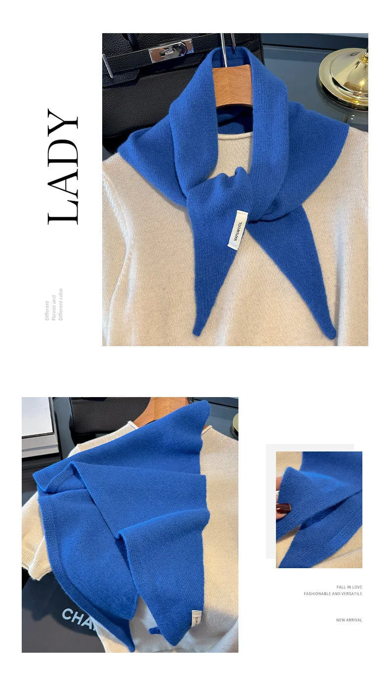 100% Wool Winter Scarf For Women Long Warm Cashmere Scarves Hijab Solid Lady Shawl Wrap Female Pashmina Bandana Head Scarfs New