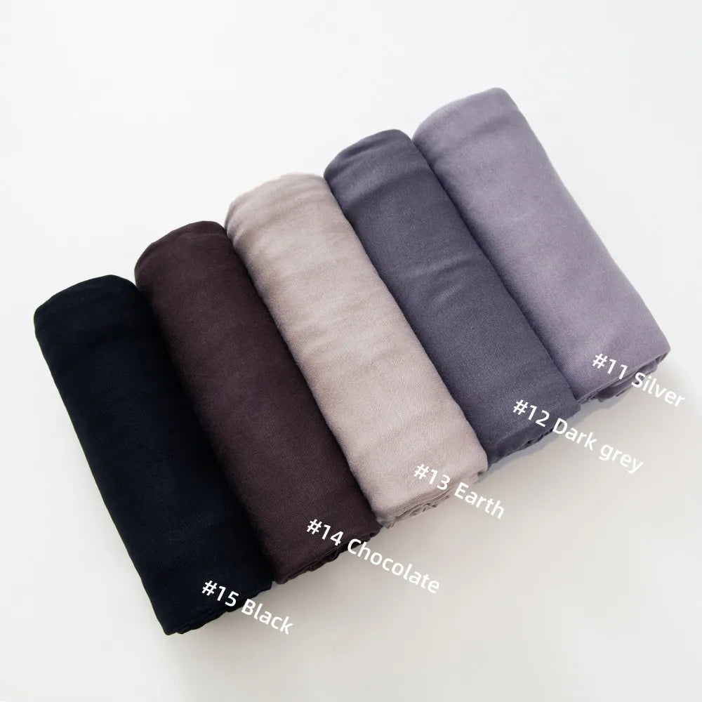 29Colors Hijab Scarf Solid Muslim Long Scarves Turban Shawl Elastic Cotton Arab Headscarf Head Wraps Saudi Hijabs