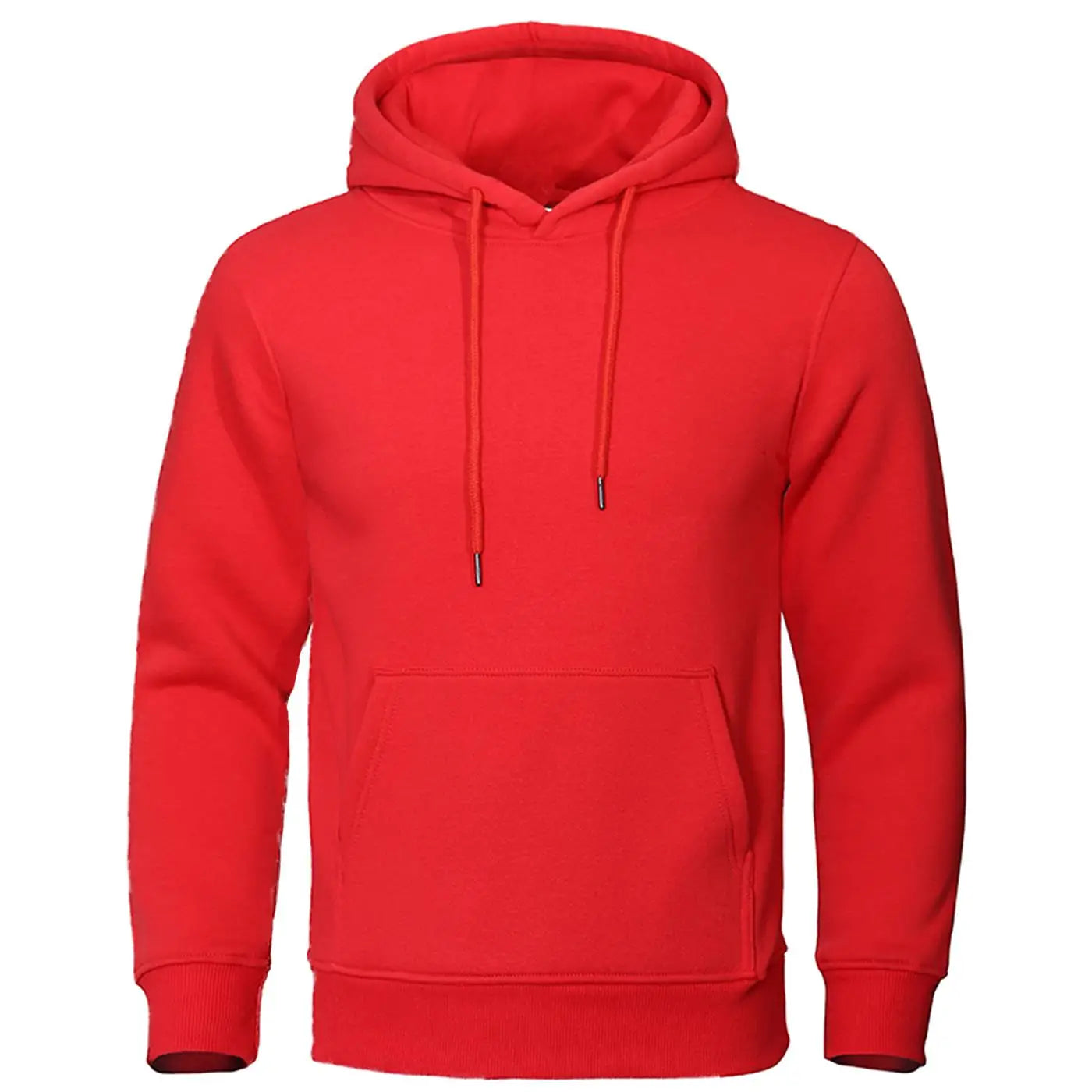 Men's Solid Oversized Fleece Hoodie – Warm Casual Hooded Sweatshirt with Pocket – Autumn/Winter Comfort Fashion Top
