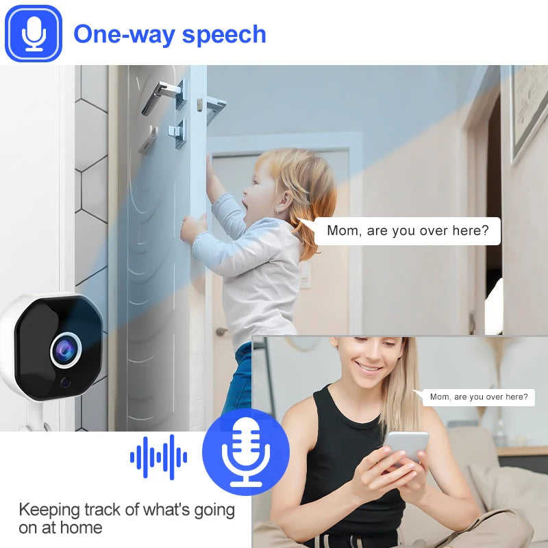 Smart Wifi Home Security Camera HD With Real Time App Alerts Two Way Audio Motion Tracking Indoor Camera For Baby Pet