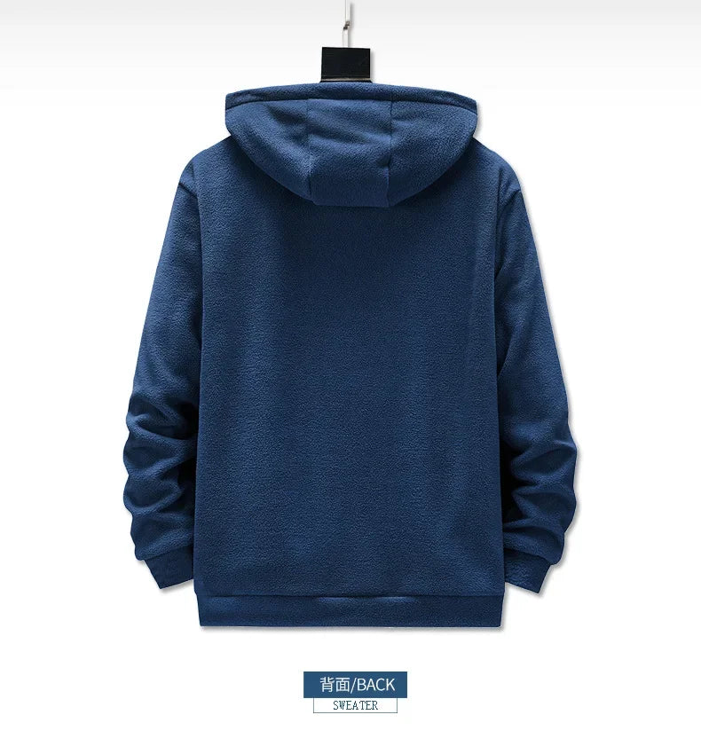 Men’s Heavyweight Fleece Hoodie Thick Lined Full Zip Outdoor Warm Jacket for Winter Unisex