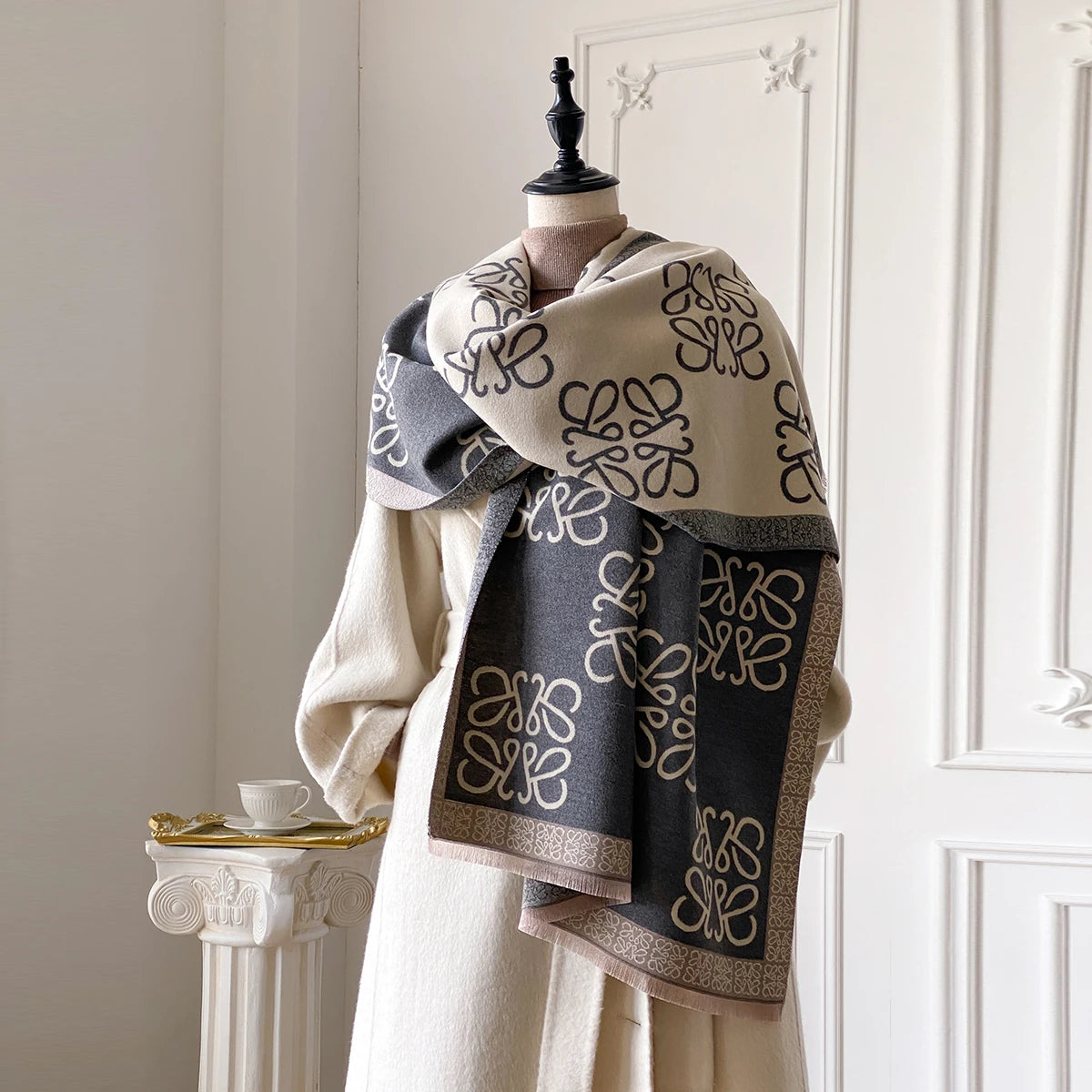 2025 Luxury Brand Women's Winter Warm Cashmere Scarf - Pashmina Shawl Wrap, Hijab, Travel Stole, Echarpe, Thick Warm Blanket