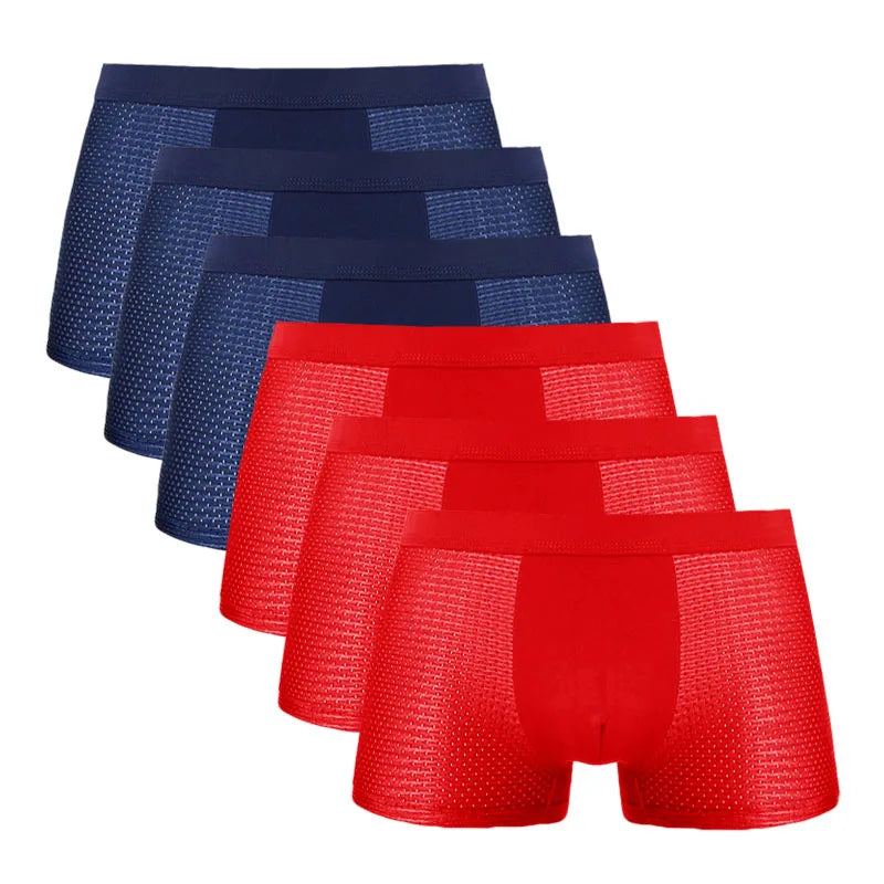 6PCS/Lot 8XL Mesh Mens Underwear Boxers Men Boxer Underwear men Boxers for Men Underwear Boxer Shorts Men Boxers Men Pantis