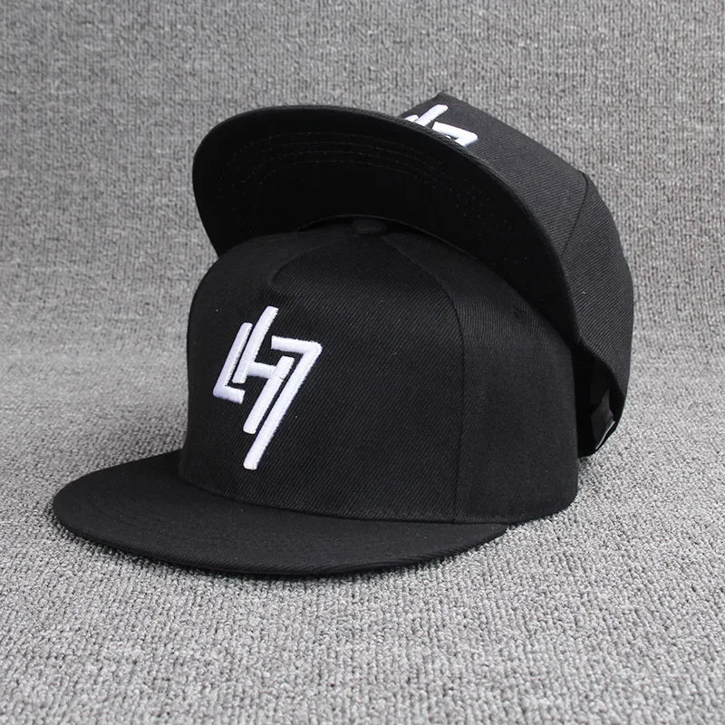 Hip Hop Letter Embroidery Snapback Cap – Unisex Flat Brim Baseball Hat for Outdoor & Casual Wear