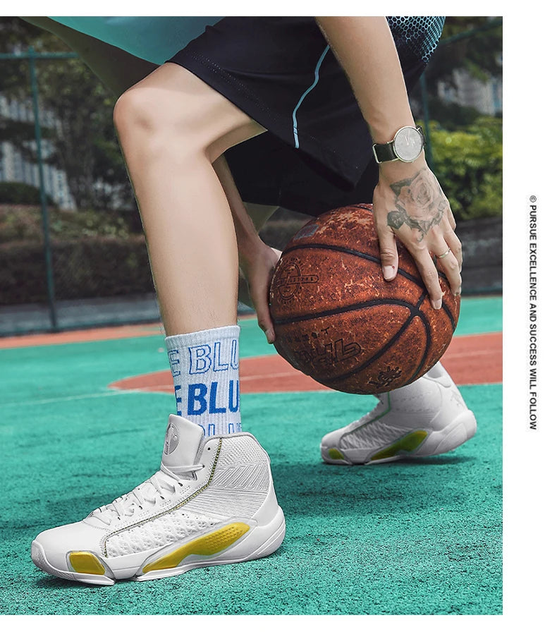 Men’s High-Top Basketball Sneakers | Breathable Non-Slip Outdoor Sports Shoes