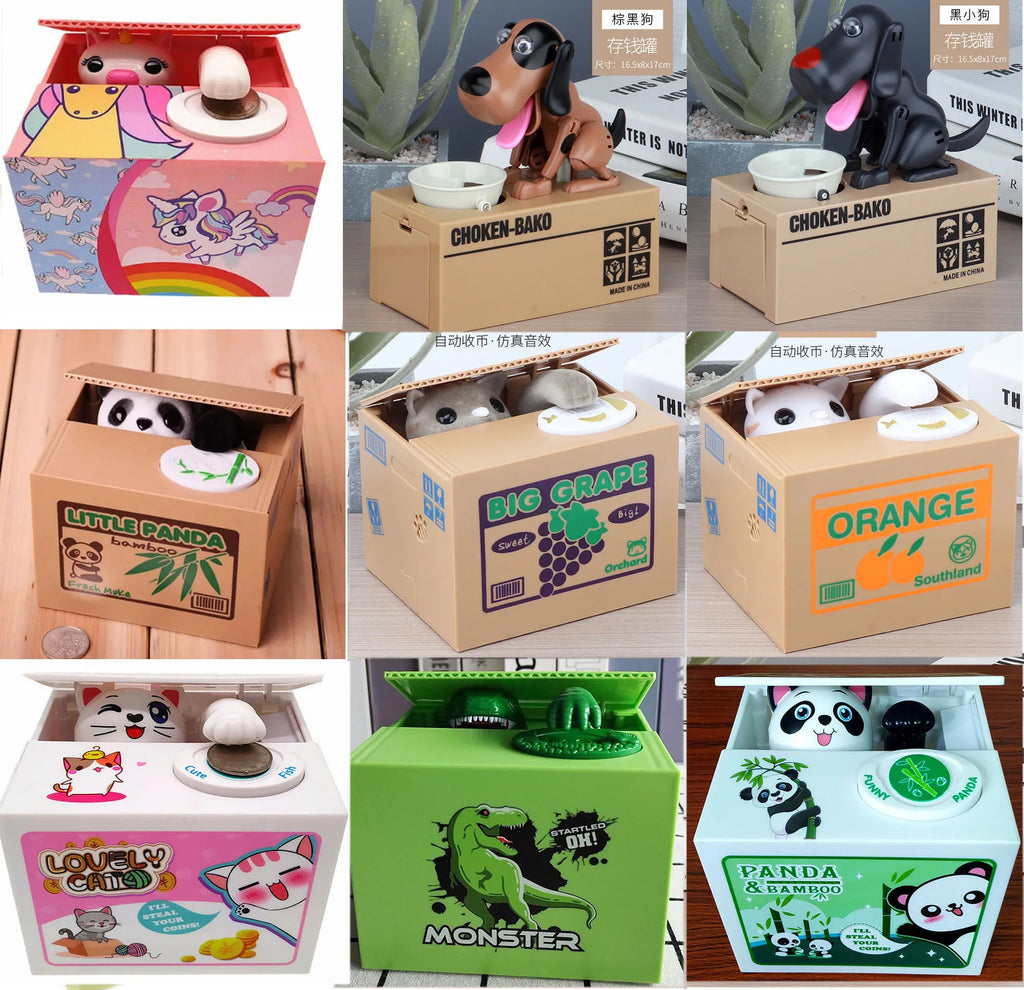 Panda Coin Box Kids Money Bank Automated Cat Thief Money Boxes Toy Gift for Children Coin Piggy Money Saving Box Christmas gift - trendingshoping.com