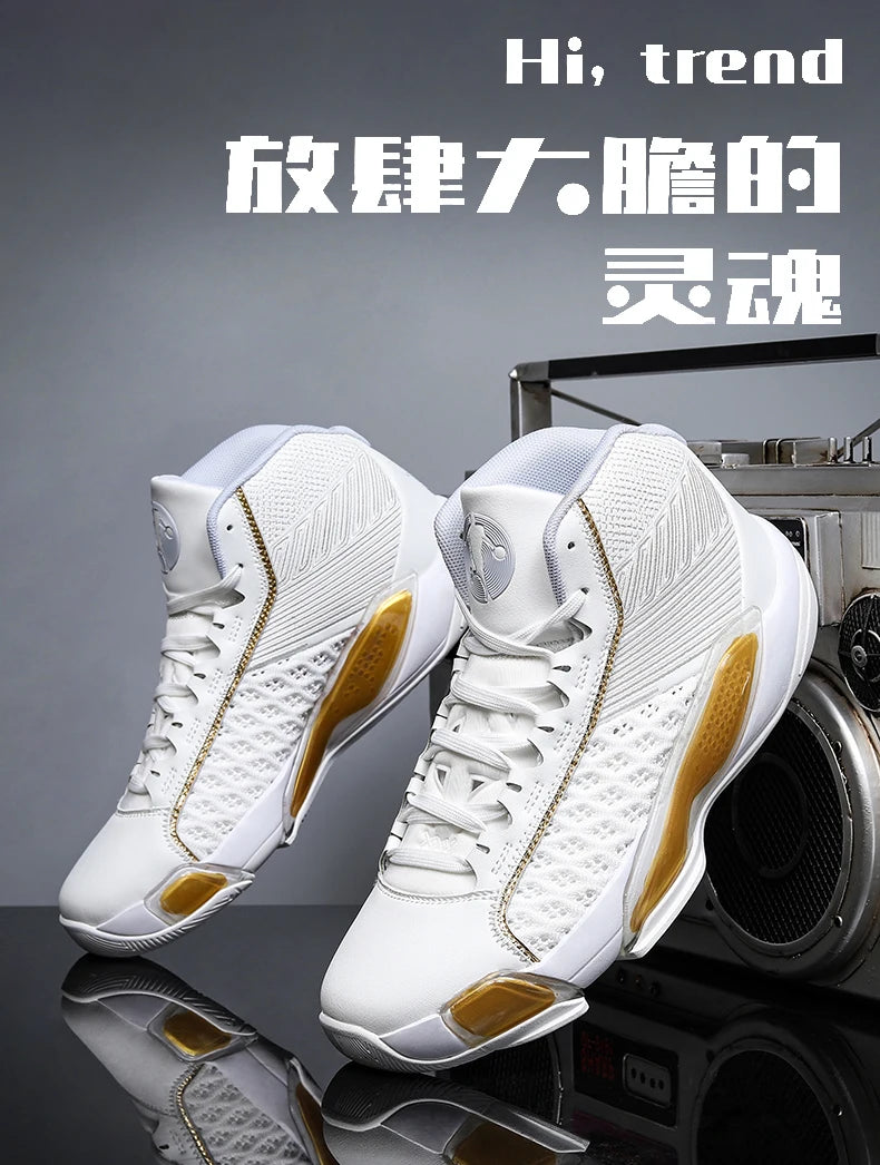 Men’s High-Top Basketball Sneakers | Breathable Non-Slip Outdoor Sports Shoes