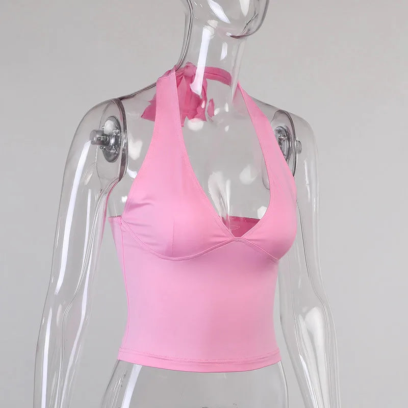 Sexy Off Shoulder Top Ladies 2025 Club Party Outfits Sheath Pure Sleeveless Bare Back Sexi Women Summer Crop Top