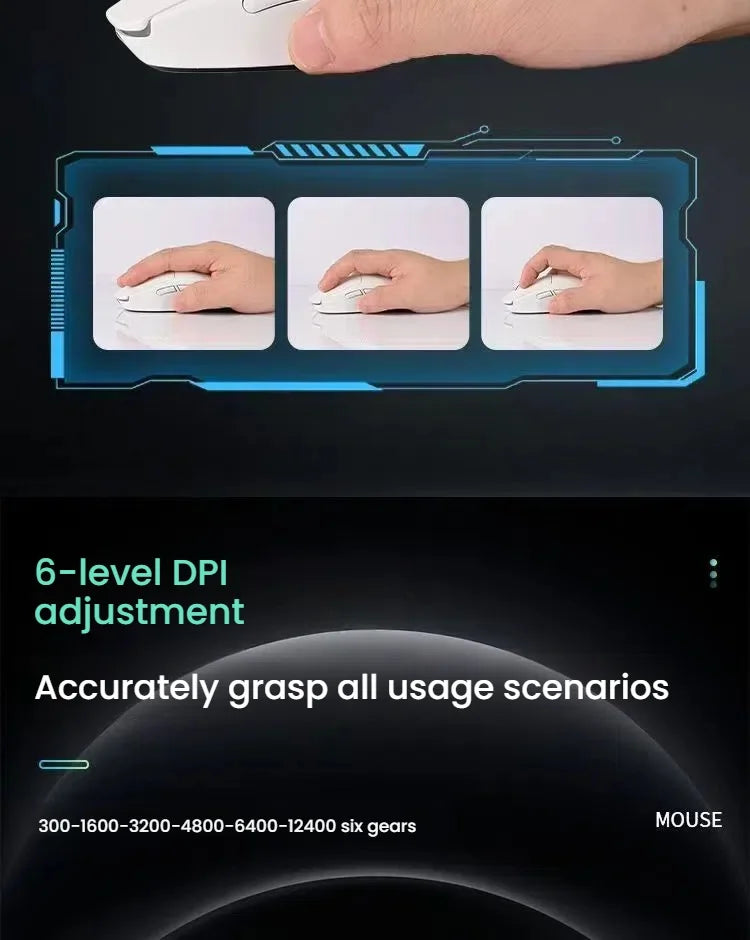 A New Generation M348 Lightweight Wireless Bluetooth Mouse 6-speed 6400DPI1K Return Rate Ultra-low Delay E-sports Sensor