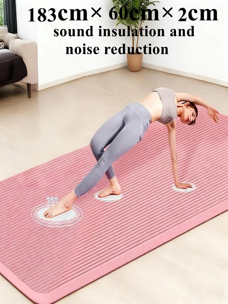 20MM 183x60cm Thick Yoga Mat Anti Slip Sport Fitness Mat for Exercise Yoga Pilates Gymnastics Fitness Equipment
