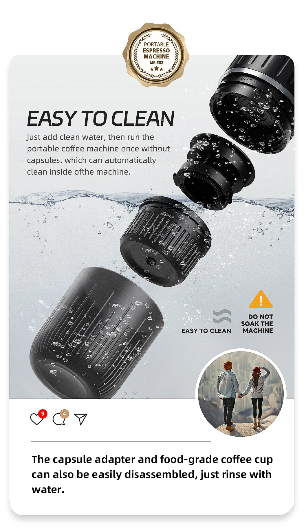 Cafelffe Outdoor Combination Wireless Electric portable espresso machine, Coffee Gift Giving Camping hiking Travel bag cafetera