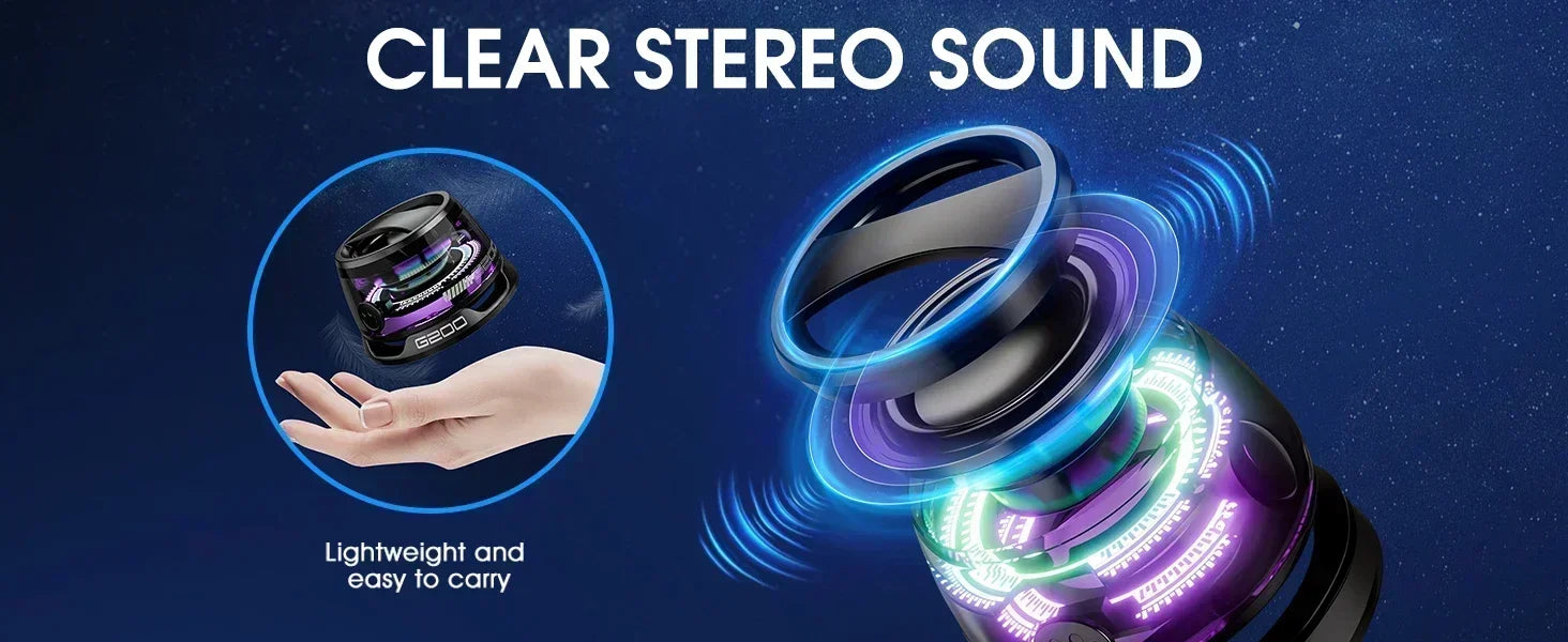 G200 Portable Bluetooth Speaker with Bluetooth 5.3, RGB Ambient Light, Long Battery Life & Magnetic Phone Stand