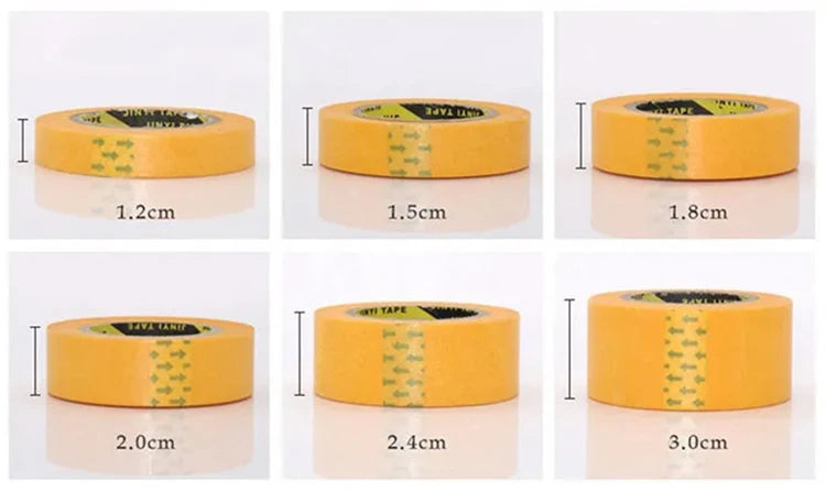 yellow Adhesive Masking Tape | Textured Paper for Car Paint & Decorationting Model Tool