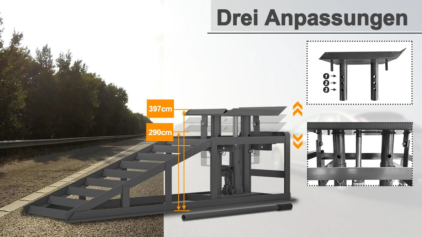 [Shipping within EU in 3-5 days] 2T/3T/5T, 2pcs Car Loading Ramp Height Adjustable Ramp Jack, Loading Ramp Set Lifting Platform - trendingshoping.com