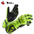 Motorcycle Gloves Full Finger Genuine Leather Long Abrasion-Resistant Riding Gloves with Knuckle Wrist Protection
