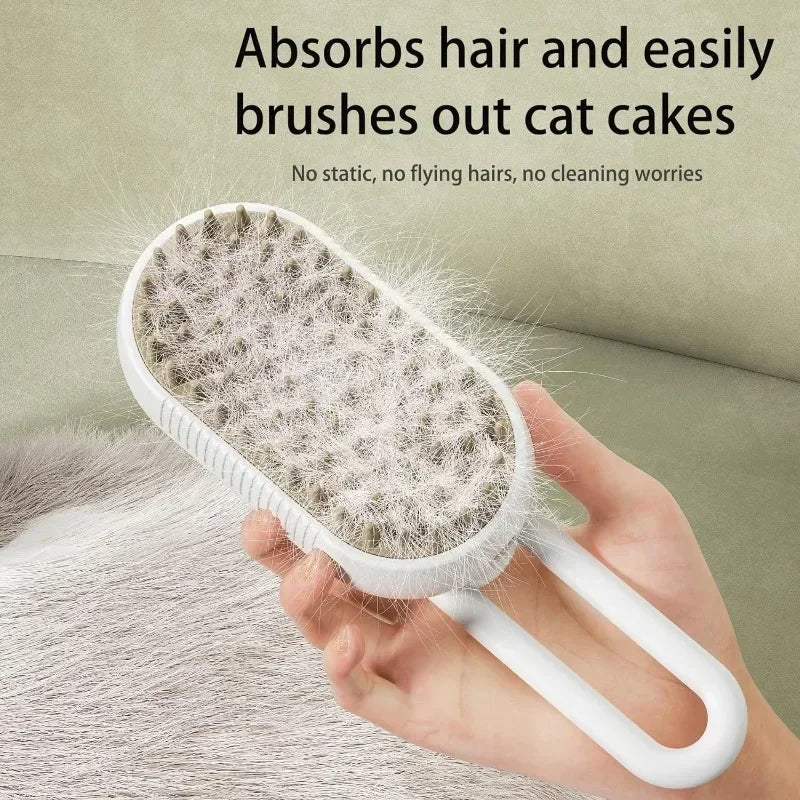 Electric Spray Pet Brush 3 In 1 Dog Cat Grooming Massage Brush For Removing Loose Hair