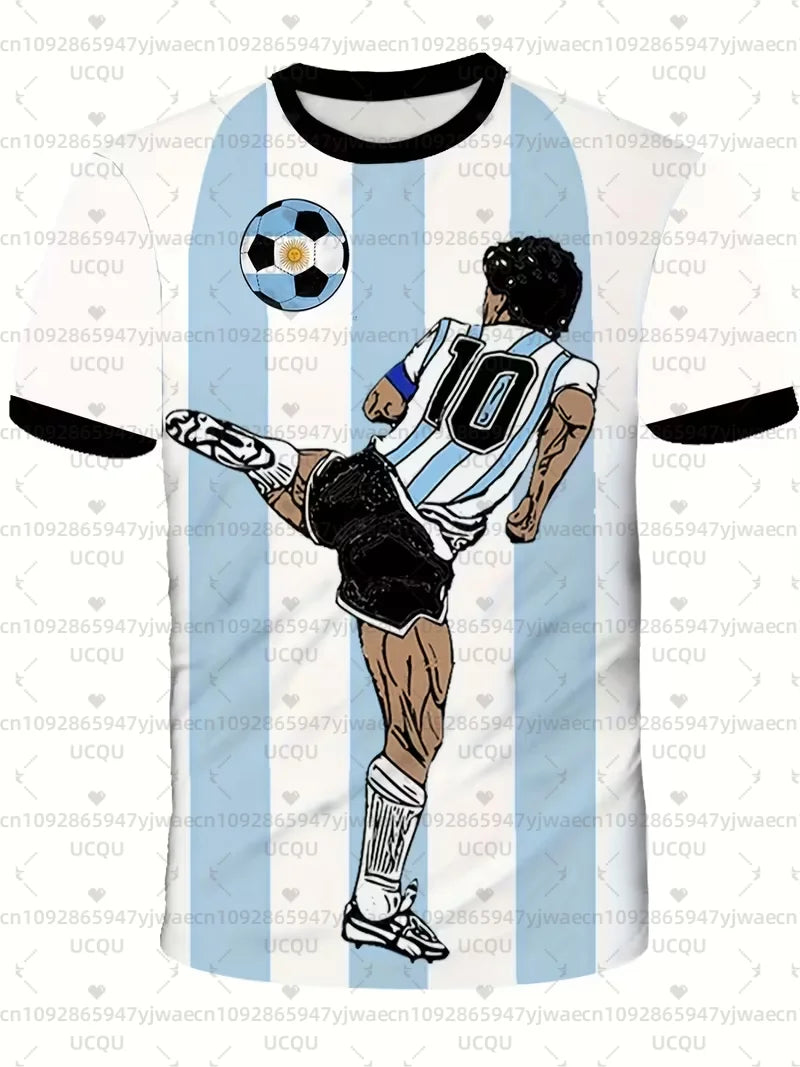 Number 10 Football Jersey 3D Printed Breathable Sports T Shirt Unisex