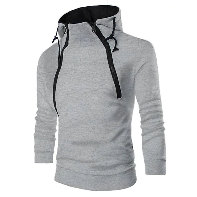 Men Long Sleeve Zipper Hoodie Pullover Sweatshirt