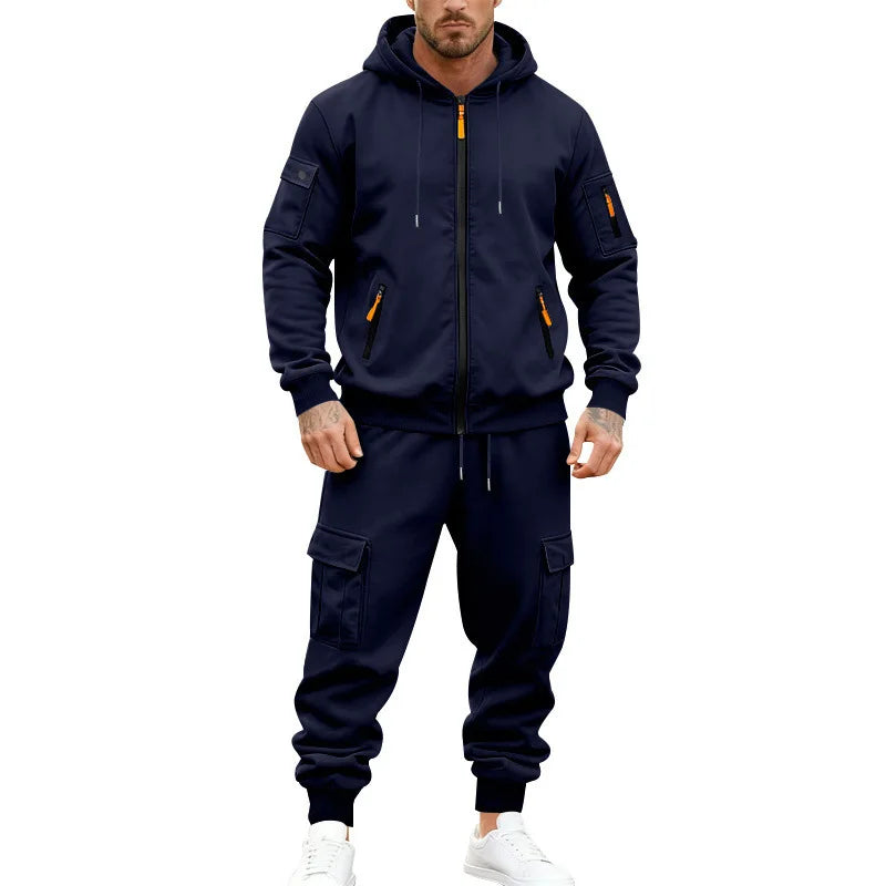 Men’s Winter Heavy Fleece Zip-Up Hoodie – Warm Casual Sportswear